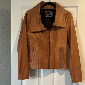 Vera Pelle Leather Tan Leather Jacket